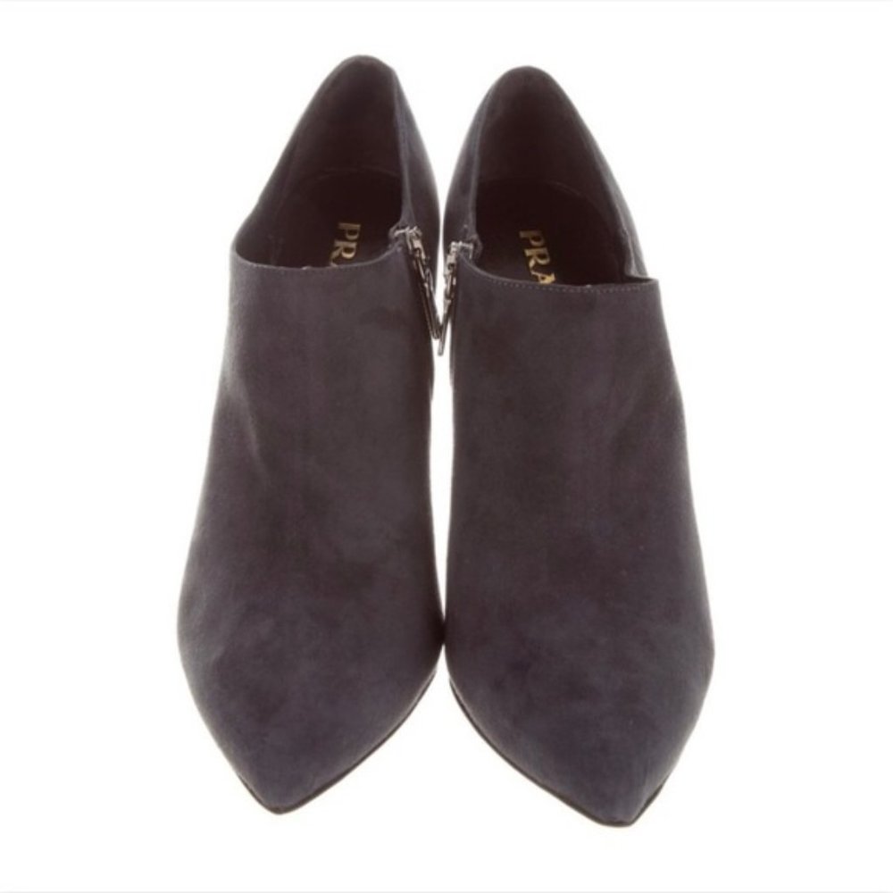 PRADA | Suede Pointed Toe Booties - Size 8